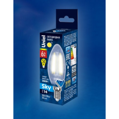 Лампа LED-C35-6W/WW/E14/FR PLS02WH